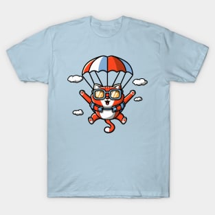 Funny Skydiving /Base Jumping Cat Gift for Cat Lovers T-Shirt